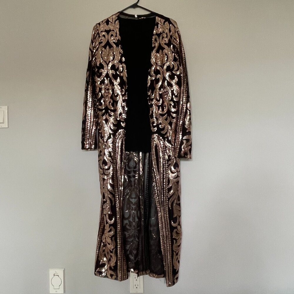 Elegant Black and Gold Women's Coat